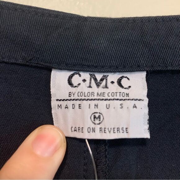 Color Me Cotton navy blue cotton tunic top dress size medium - Picture 3 of 6